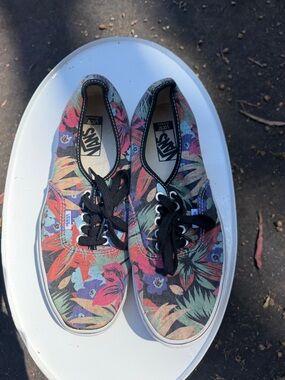 Vans Floral Canvas Sneakers - Black, Red, Green, Purple